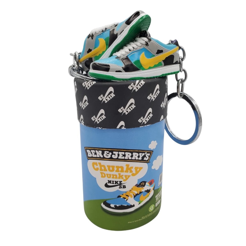 Nike SB Dunk Low Ben & Jerry’s Chunky Dunky Mini Sneaker Keychain Set with box!